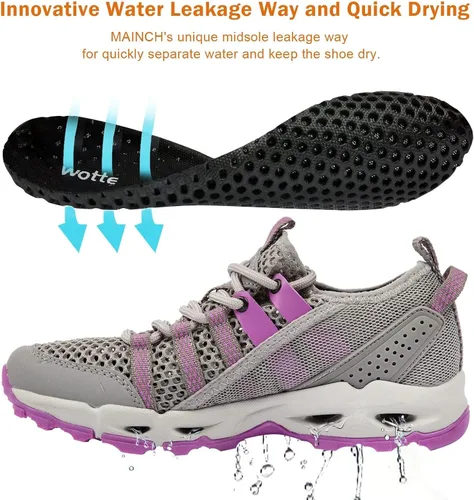 Miniatura 3 de MAINCH Zapatos de agua de senderismo para mujer, de secado rápido, para deportes al aire libre