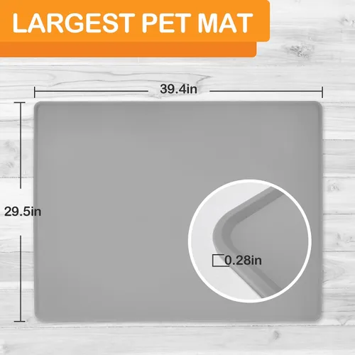 Miniatura 2 de KVK Tapete de Comida para Mascotas Tapete de Alimentación para Mascotas Mantel Individual de Silicona para Cuenco de Comida y Agua de Perros y Gatos