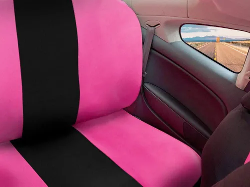 Miniatura 5 de CarsCover Fundas de asiento color rosa y negro para auto, camión, automóvil, SUV, mujer, estilo funda de asiento