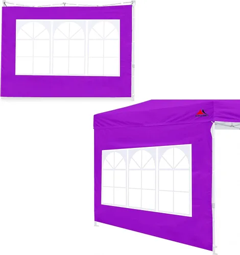 Miniatura 10 de Scocanopy Pared lateral con ventana para estructura de toldo de 10 x 10 pies, 2 paquetes solo de pared solar, beige Turquesa
