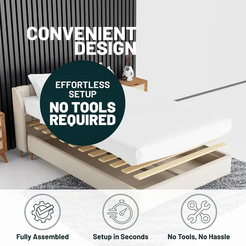 Miniatura 3 de Treaton, Tablero de Somier/Listones de Cama de Madera Horizontal Extra Resistente de 1 Pulgada, 72" x 39", Beige