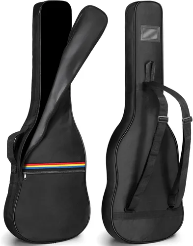 Miniatura 9 de CAHAYA Funda para guitarra acústica y clásica, color negro, 41 pulgadas, rojo, amarillo y azul