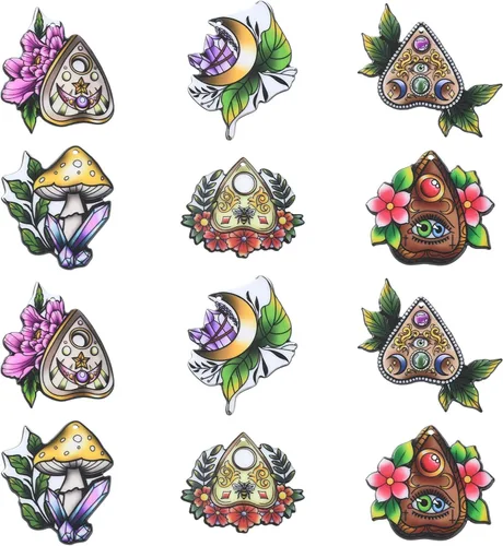 Miniatura 16 de Ipotkitt 100 dijes acrílicos de luna coloridos con temática celestial, mini cuentas de luna creciente para accesorios de fabricación de joyas