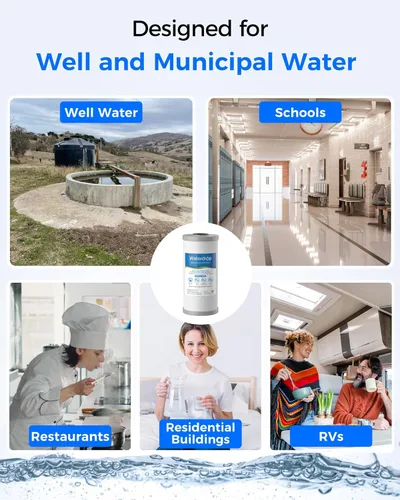 Miniatura 8 de Waterdrop WF10F Whole House Water Filter, Iron Filter, Compatible with WHF21-FG, Reduces Iron & Manganese Filter Cartridge, 6 Months, 2 Pack