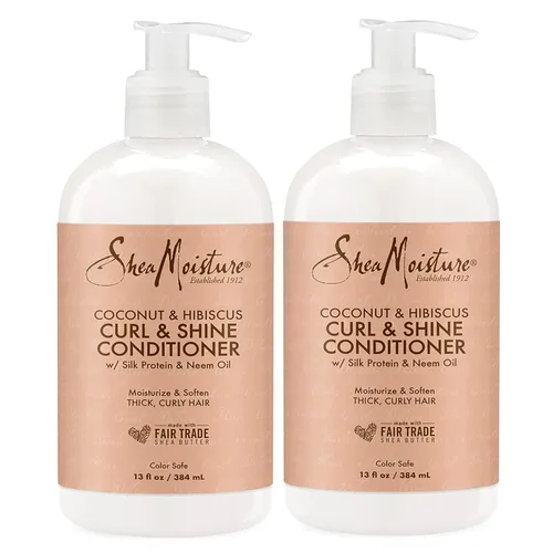 Miniatura 8 de Acondicionador para rizos y brillo Shea Moisture con coco e hibisco, para cabello grueso y rizado, para hidratar y suavizar, 24 fl oz