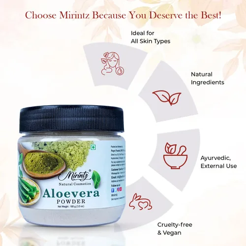 Miniatura 5 de Polvo de aloe vera para el cuidado del cabello y la piel (3.53 onzas) de aloe vera puro polvo indio para el crecimiento del cabello Polvo facial