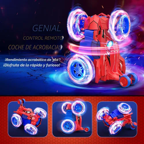 Miniatura 6 de Juguete de auto de control remoto de araña, juguetes de coches rc, auto de acrobacias recargable genial con giros de 360 grados ruedas 4WD con luz