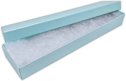 Miniatura 11 de TheDisplayGuys - Paquete de 25 Cajas de Regalo de Papel Cartón Kraft #82/Estuches para Joyas con Relleno de Algodón y Tapa - Lámina Dorada