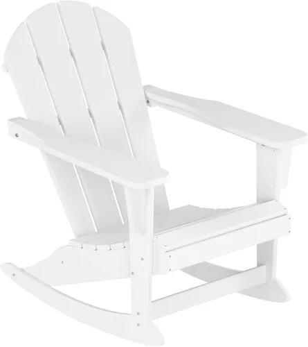 Miniatura 167 de WestinTrends Silla mecedora Malibu de poliéster para exterior/patio Adirondack, Negra