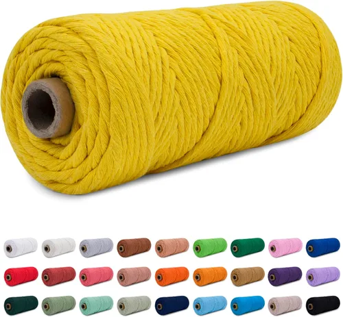 Miniatura 36 de CAMAL Cordón de macramé de 0.157 in x 109 yardas (328.1 ft), cuerda de algodón de color para tejer, manualidades, colgar en la pared, proyectos