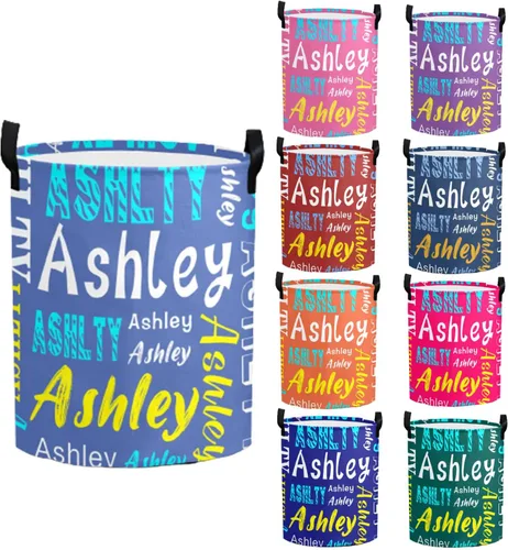 Miniatura 26 de Cesta de lavandería personalizada con nombre, cesta de lavandería plegable con asa para baño, sala de estar, dormitorio Color: 13