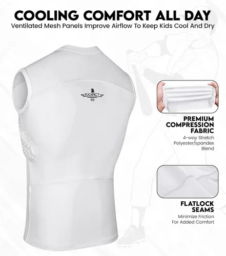 Miniatura 3 de Exxact Sports Protector de pecho de béisbol juvenil, protector de pecho acolchado para el esternón, protector de pecho de sóftbol y costillas