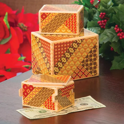 Miniatura 7 de Bits and Pieces - Caja de rompecabezas Secret Puzzle Box detallada de mosaico - Solución en 7 pasos - Caja de rompecabezas de madera para guardar