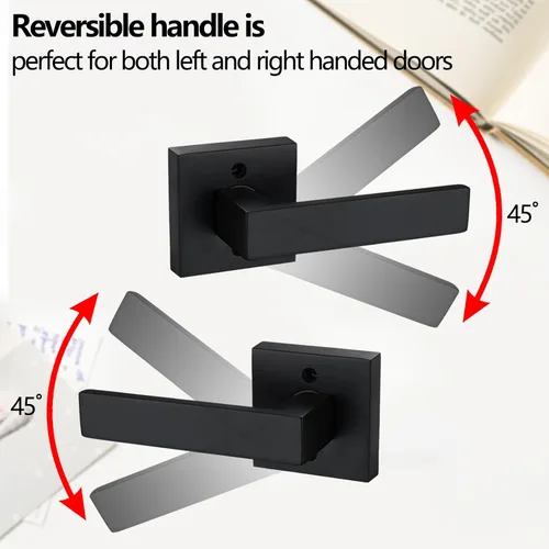 Miniatura 4 de NEWBANG Manija de palanca de puerta sólida con acabado negro mate