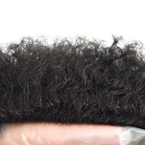 Miniatura 3 de Unidad de cabello humano para hombres afroamericanos africanos americanos, cabello brasileño afro tupé para hombres negros de 0.236 in de onda de #1