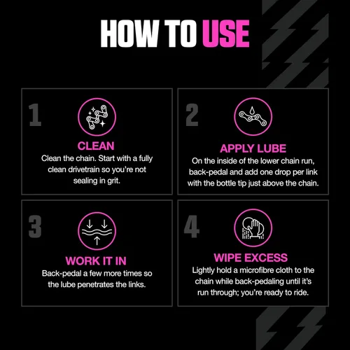 Miniatura 5 de Muc-Off Lubricante en seco para cadena de bicicleta Bio 50ml con fórmula a base de cera para cambios de marcha suaves Crea una capa protectora