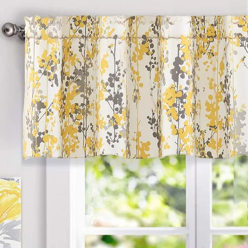 Miniatura 10 de DriftAway Leah - Cortina de ventana con aislamiento térmico y estampado floral abstracto, bolsillo para cortinero, 52 x 14 pulgadas, más cabecera