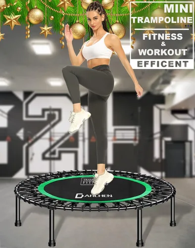 Miniatura 4 de DARCHEN - Mini trampolín para adultos, 450 libras; para interiores, para entrenamiento, fitness; da un rebote silencioso y seguro [40 pulgadas]