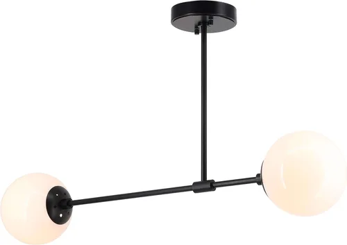 Miniatura 9 de XiNBEi Lighting Lámpara de techo semiempotrada de 1 luz, luz de techo semiempotrada, acabado de latón satinado para sala de estar y comedor
