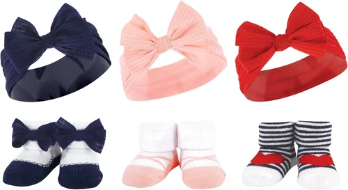 Miniatura 93 de Hudson Baby Conjunto de regalo de diadema y calcetines para niña Flor azul marino rosa