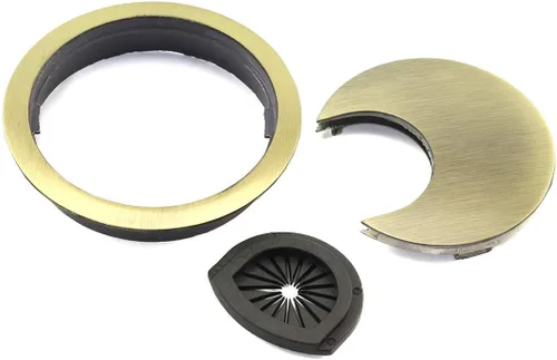 Miniatura 2 de HJ Garden 5 ojales de escritorio de metal de 2-3/8 pulgadas (2.362 in) para administrar y ocultar el cable de alambre, cubierta de agujero