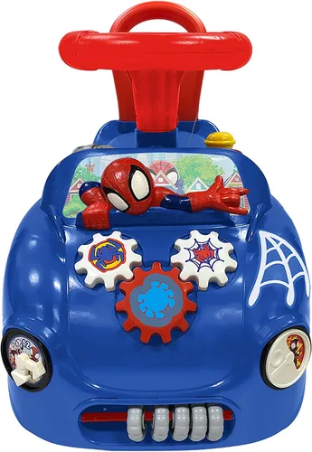 Miniatura 4 de Kiddieland Spidey and His Amazing Friends Web Racer Ride-On con luces y sonidos, auto interactivo de pie a suelo para niños de 12 a 36 meses, límite