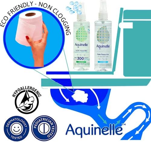 Miniatura 4 de Aquinelle espray para papel higiénico, respetuoso con el medio ambiente y anti-atasca alternativa a toallitas húmedas - simplemente usar