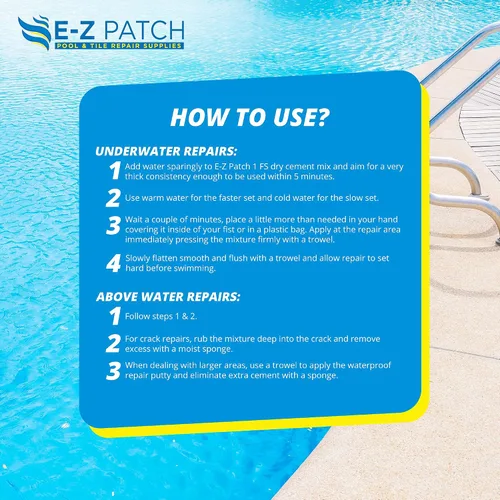Miniatura 6 de E-Z Patch 1 Kit de reparación de yeso blanco para piscina, 3 libras (cobertura: 1.5 pies cuadrados)