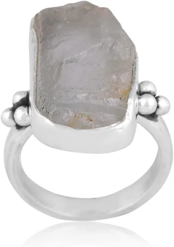 Miniatura 12 de Anillo trenzado de plata esterlina 925 con piedras preciosas crudas para mujer, joyería hecha a mano