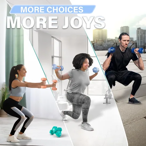 Miniatura 6 de Yes4All Mancuernas Hexagonales de Vinilo - Juego de 2 Mancuernas para Gimnasio en Casa y Entrenamiento de Fuerza (Opciones de Peso de 2-15 libras)