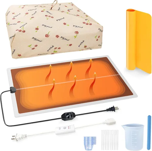 Kit de alfombrilla de calentamiento para moldes de resina 26 piezas: máquina de curado de resina epoxi para moldes de resina, reduce el tiempo de