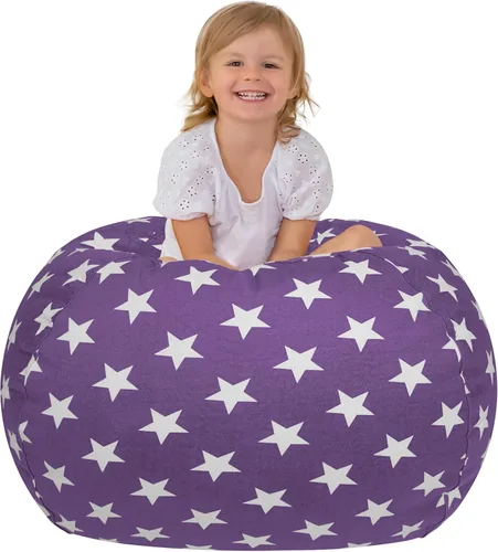Miniatura 28 de Aubliss Puf de Almacenamiento de Animales de Peluche, Silla Puf de Unicornio, Stuff 'n Sit para Niños, Mediano 32" - Lona Unicornio Azul Azul