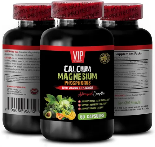Vitaminas para huesos y articulaciones - Calcio y magnesio fósforo, con vitamina D-3 y Boro Advanced Complex - Fósforo y magnesio, suplemento de