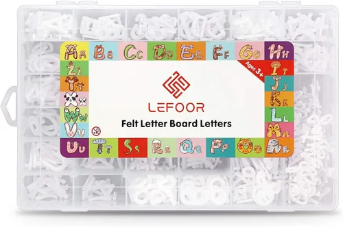 Miniatura 7 de Letras de tablero de cartas, 504 caracteres precortados (1 pulgada, blanco) con bandeja de clasificación, letras de tablero de fieltro 1 pulgada