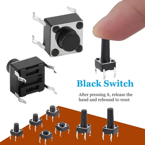 Miniatura 4 de Pulsador táctil micro interruptor momentáneo equipo surtido táctil de 10 valores 180 unidades OCR TM