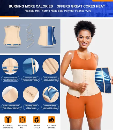 Miniatura 2 de TrainingGirl Entrenador de cintura para mujer, corsé reductor de cintura para el vientre inferior, corsé envolvente para entrenamiento, banda