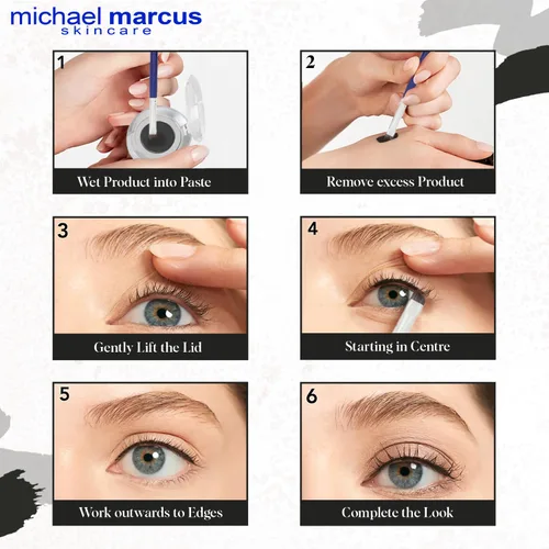 Miniatura 3 de michael marcus Delineador de ojos para pastel de maquillaje (Kohl) – activado por agua, prensado en seco, de larga duración, color vibrante