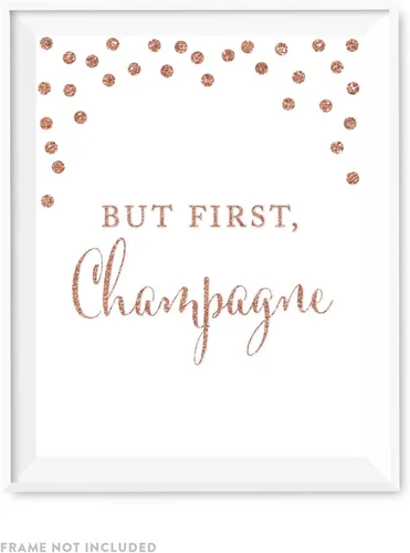 Miniatura 41 de Andaz Press Letreros de fiesta de boda, purpurina sintética de oro rosa, 8.5 x 11 pulgadas, resalta tu versículo bíblico favorito para el nuevo Sr.