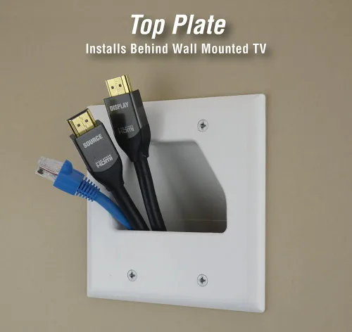 Miniatura 2 de DATA COMM Electronics 50-3332-WH-KIT - Kit organizador de cables de panel plano, placa de pared, oculta los cables de bajo voltaje detrás de TV