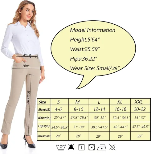 Miniatura 6 de HARTPOR Women's Yoga Dress Pants Stretchy for Work Office Slacks for Business Casual Pants PetiteRegular with Pockets