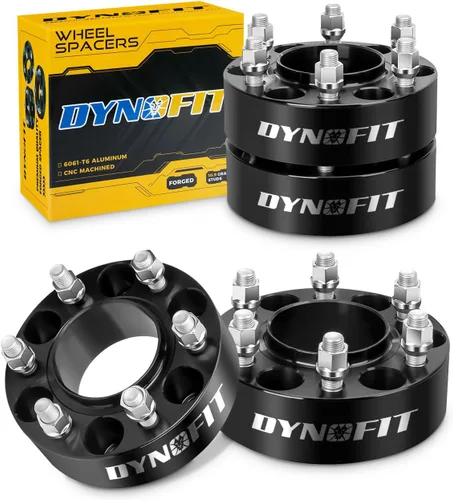 Dynofit Espaciadores de rueda centrados en el cubo de 2 pulgadas 6x135 (4 piezas) para Ford F150 2015-2025, Expedition, Lincoln Navigator - Pernos