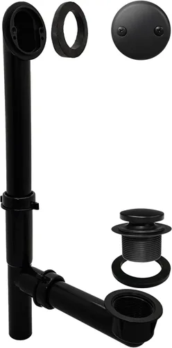 Westbrass 593144-62 Kit de drenaje de residuos de baño con punta tubular de 1-1/2 pulgadas, color negro mate, paquete de 1