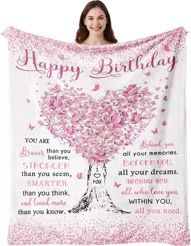 Miniatura 14 de Vuinezo Regalos de cumpleaños número 18 para niñas, manta de decoraciones de cumpleaños número 18 50"X60", regalos de cumpleaños para niña de 18