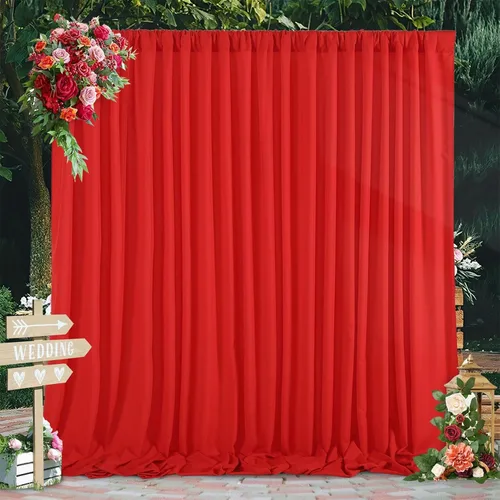 Miniatura 20 de Cortinas de fondo de poliéster negro para cortinas, 2 paquetes de 5 x 8 pies, cortina de tela de cortina de Halloween para decoración de fiestas