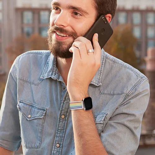 Miniatura 8 de Paquete de 5 bandas compatibles con Fitbit Versa 2 para mujeres/Versa Lite/SE, suave banda de nylon trenzada ajustable para un solo bucle