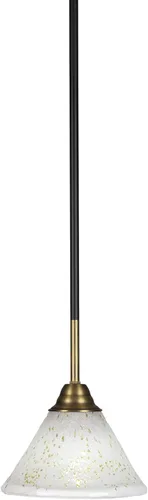 Miniatura 252 de Toltec Lighting Paramount - Mini colgante de 1 luz en acabado negro mate con cristal de arte perla de 7 pulgadas y estilo negro