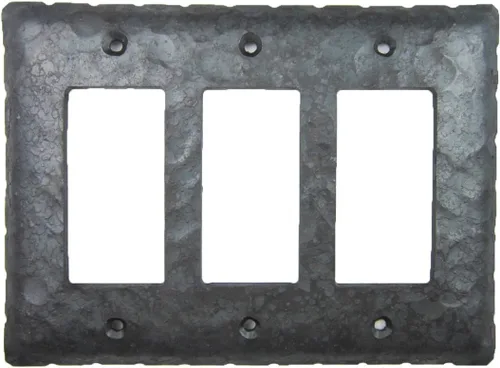 Miniatura 2 de Rustic Rancho - Cubierta de placa de interruptor Triple Decora de hierro forjado EPH432 (bronce)