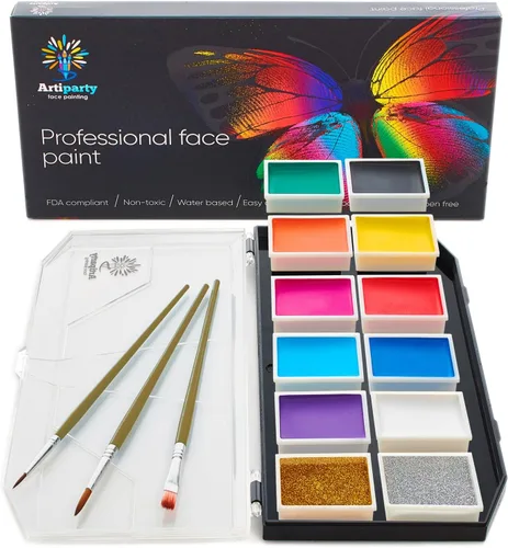 Kit de pintura facial, no tóxico e hipoalergénico, kit profesional de pintura facial para niños y adultos, kit de maquillaje de cosplay, fácil de