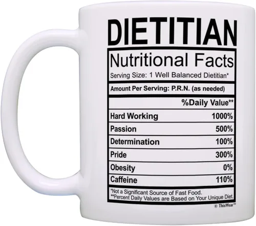 Miniatura 3 de ThisWear Regalos dietistas registrados para mujeres, hechos nutricionales dietistas, ideas de regalos para dietistas, taza de café de cerámica de 11