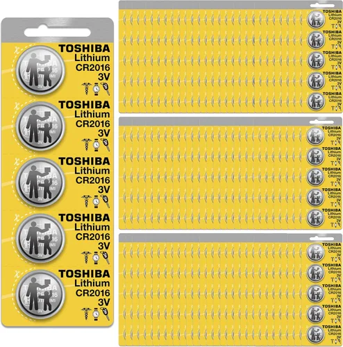 Toshiba Batería CR2016 3V Litio Moneda Celda (500 Baterías)